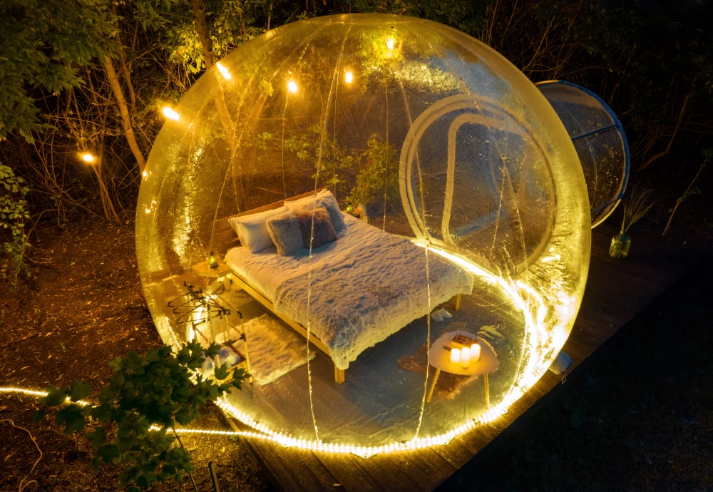 camping in bubble tent