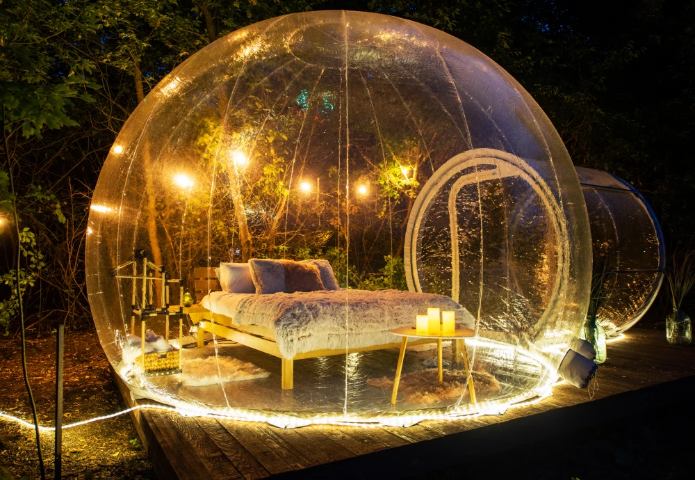 camping in bubble tent